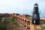 Lighthouse of Fort Jefferson on Garden Key in the Dry Tortugas national Park