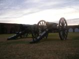 Artillery on display inside fort