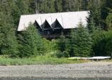 Lodge is on the shore of Bartlett Cove