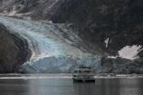 At the face of a glacier