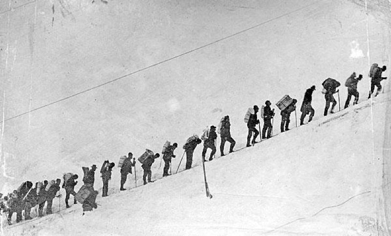 Stampeders on Golden Stairs, Chilkoot Trail