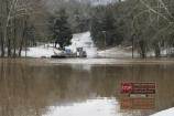 Green River Ferry In Winter Flood