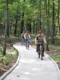 Boy Scouts riding bicycles on the Mammoth Cave Railroad Bike & Hike Trail