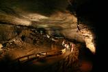 Broadway, inside Mammoth Cave along the Historic tour route, taken from the top of the Corkscrew looking toward the Rotunda (during the WKYU-PBS Mammoth Cave: A Way to Wonder shoot).