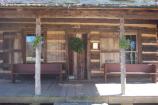 Front porch of historic cabin