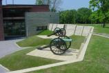 This is a view of the full-scale earthen fortification exhibit that extends around the northen end of the center.