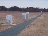 The stones marking the flights taken by the Wright brothers on December 17, 1903.