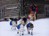Musher leaving Slaven's Roadhouse