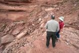 Horizontal, detail view of the Mineral Bottom Road washouts