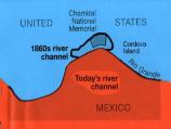 Current River Channel Map Compared to 1860s River Channel