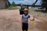 Junior Ranger Nick assist the park with maintenance work