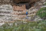 Rigging to lift the membrane was attached to the cliff, while the trail below was closed.