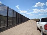 This image shows the pedestrian fence with the vehicle barrier behind it. It was taken near the border town of Lukeville and it is looking toward the west and Monument Hill.