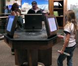 Computer-generated exhibits displaying real-time earthquake and other geologic data exactly at the same time it is being collected in the park.
