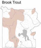 Map showing brook trout distribution