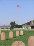 The Fort Larned cemetery is a replica of the original. The remains deposited in the cemetery were removed to Fort Leavenworth in the 19th century.