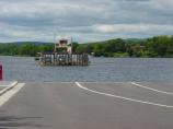 The Ice Age Trail crosses the Wisconsin River on the Merrimac Ferry. A trailhead with parking is located at the south side ferry landing.