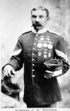 Private J.W. Weeks in uniform in 1885. Weeks was 