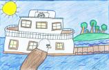An eagle watches the paddleboat as it makes its way up the river.