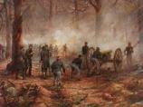 Cannon Duel, a painting Andy Thomas, an accomplished painter from Carthage Missouri. The Pea Ridge National Military Park Foundation is currently raising money to purchase this painting along with 8 others to complete the collection and own all 11 Pea Ridge paintings by Andy Thomas.