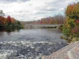 At the outlet of Namekagon Lake, a dam separates the river from the lake. This is the beginning of the Namekagon River.