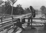 Child on a canal boat