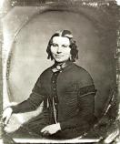 Earliest known photograph of Clara Barton. Probably taken in Clinton, New York in 1850 or 1851 while she was a student at the Clinton Liberal Institute. She is about 29 years old.