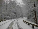 Park Central Road before plowing (Main Road)
