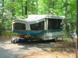 a trailer in the Greenbelt park campground