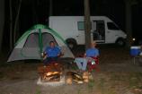 Campfire in the Greenbelt park campground