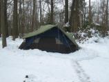 A tent in the snow