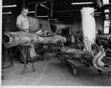 Plaster casts for the bronze statue of Thomas Jefferson are created in studio, 1946.