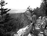 George B. Dorr admires the view from an overlook.