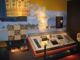 Exhibit of African textiles and origins map