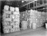 Bales of abaca fibers at the Charlestown Navy Yard. This was the first step in making manila rope.