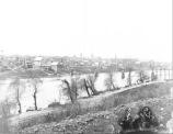 1863 view of Fredericksburg from east bank of Rappahannock River below Chatham Manor