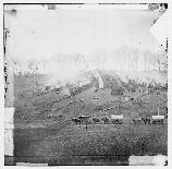 Camp of the 150th Pennsylvania Infantry near Belle Plain. The 150th is also known as the Third Bucktail Regiment.