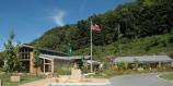view of visitor center building