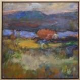 artist: Arleen Targan; Impressionistic view across Hudson River from Bemis Heights, anchor point of American fortifications at Saratoga Battlefield.