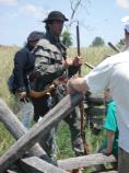 Park ranger demonstrates Continental soldier gear