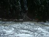 Large swaths of the Carbon Glacier Trail collapsed into the Carbon River.