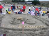 2005 Sand Sculpture Contest: Adults' Group 1st Place: Entry #18 Live Strong, by the LeCoopson Family