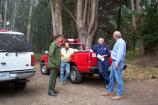 Community Partnerships: Community partnerships in the wildland-urban interface are an important fuels management strategy. Here, representatives from the National Park Service and the Bolinas Fire Protection District meet with project managers for two fuels treatment projects to discuss upcoming work.