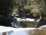 A fisherman tests his skill in the South Fork of the Kaweah River near Whiskey Log Camp