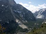 View looking down over rockfall