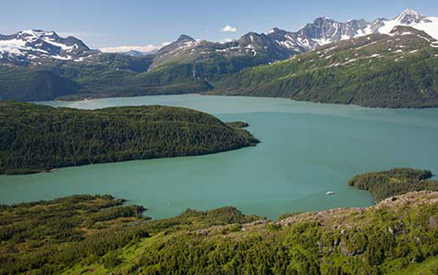 Complicated bays of Prince William Sound at the Chugach National Forest