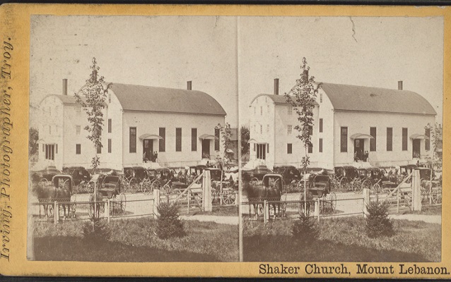 historic photo of a white shaker church