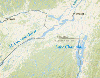 Map of the St. Lawrence Valley