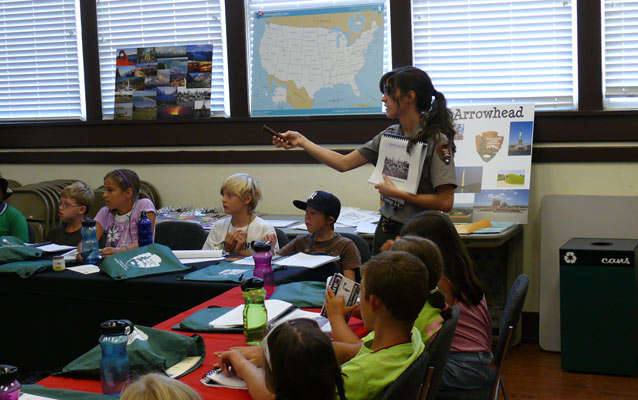 Park Guide presents students with information on Jimmy Carter and the National Park Service