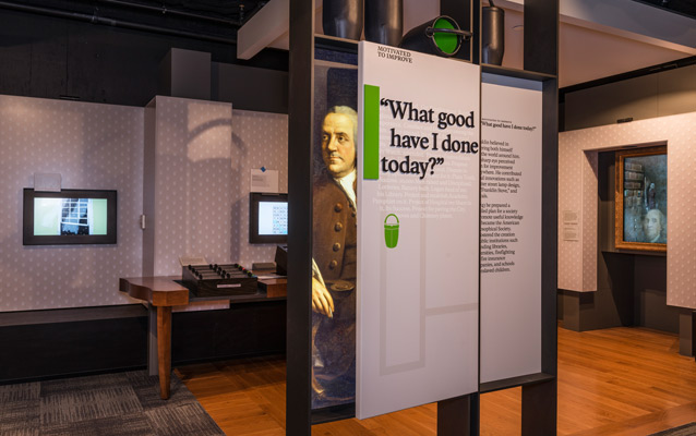 Exhibit in the Benjamin Franklin Museum